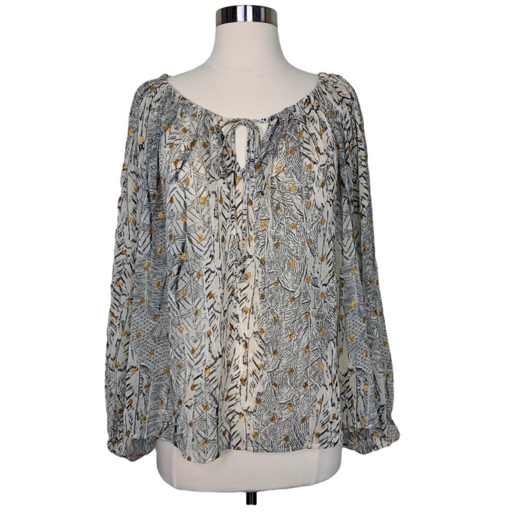 Lovestitch Semi-sheer with Metallic accent Women's Top